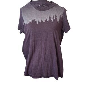 Ten 10 Tree Purple Tree Line Graphic Womens Short Sleeve T-shirt M